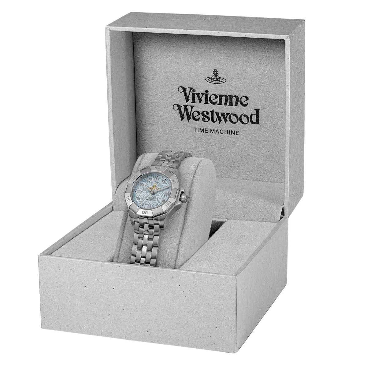 Vivienne Westwood The Brompton 31mm Blue Dial Steel Ladies Quartz Watch VV341LBLSL